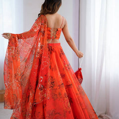 Floral Embroidered Organza Indo Western