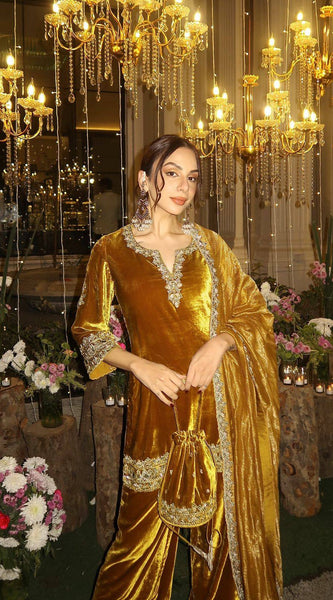 New Launch Velvet Embroidery Dresses