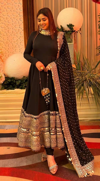 Roman Silk Anarkali Ensemble Lehenga