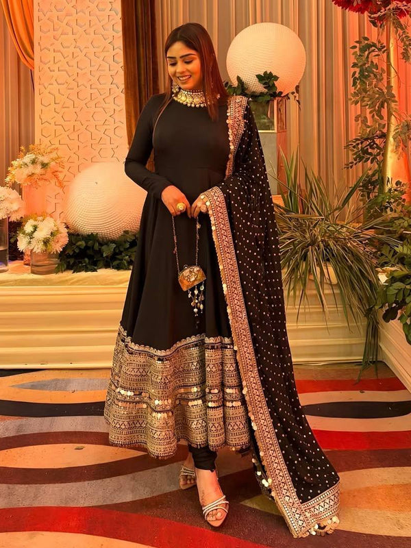 Roman Silk Anarkali Ensemble Lehenga