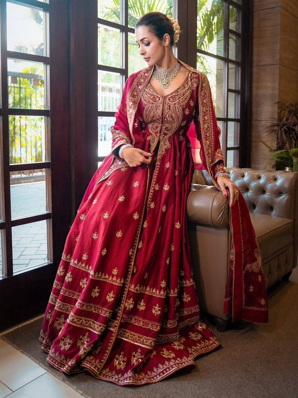Designer Chinon Silk Lehenga