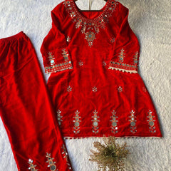 Velvet Embroidery Mirror Work Co-Ord Sets