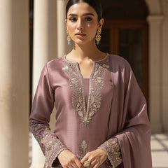 Embroidered Top with Salwar & Dupatta Dresses