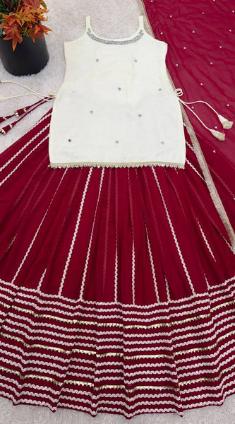 Royal Mirror Work Lehenga Set