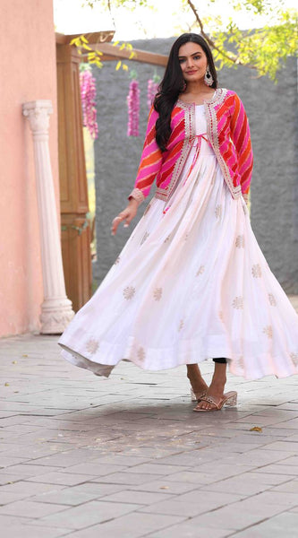 Sequin Embroidery Koti Set Indo Western