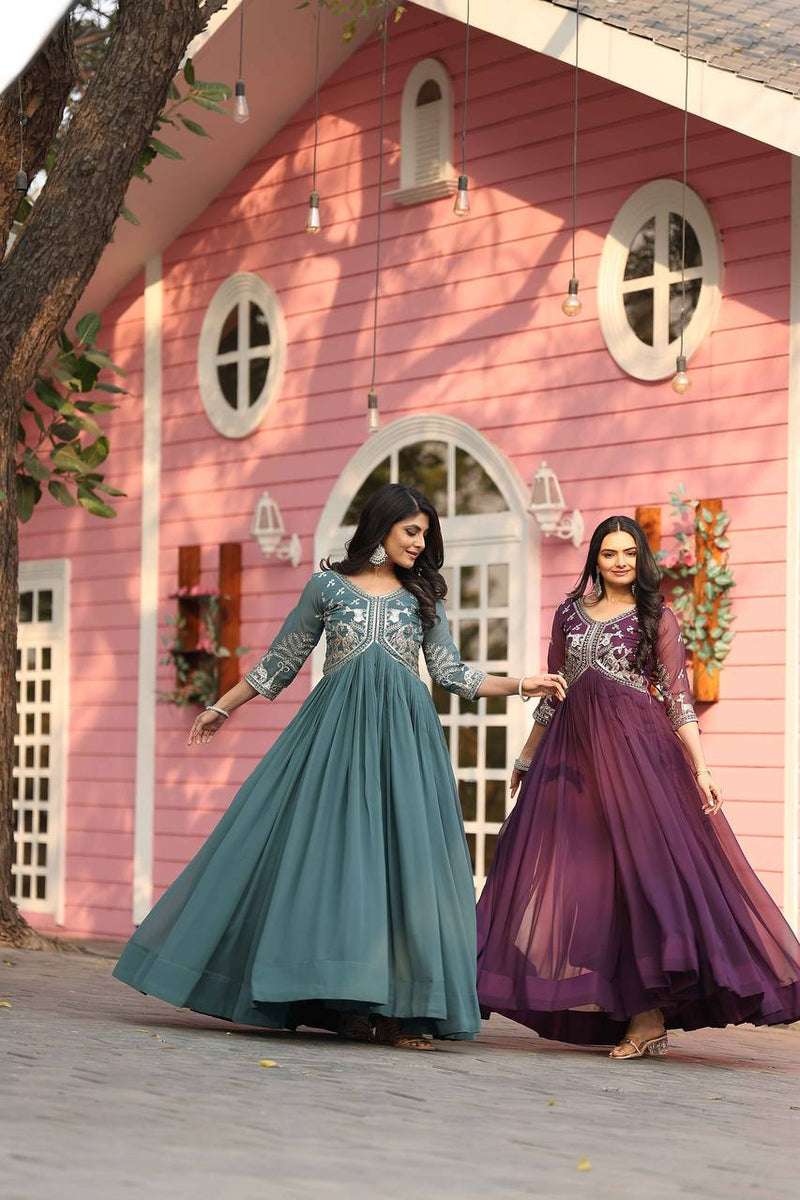 Embroidered Georgette Lehenga