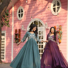 Embroidered Georgette Lehenga