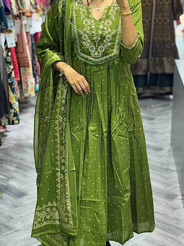 Anarkali Kurta Dresses with Malmal Dupatta