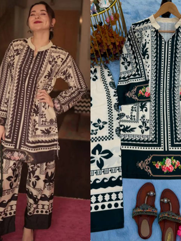 Natural Crepe Top & plazzo Co-Ord Sets