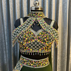 Elegant Green Palazzo Blouse SetIndo Western