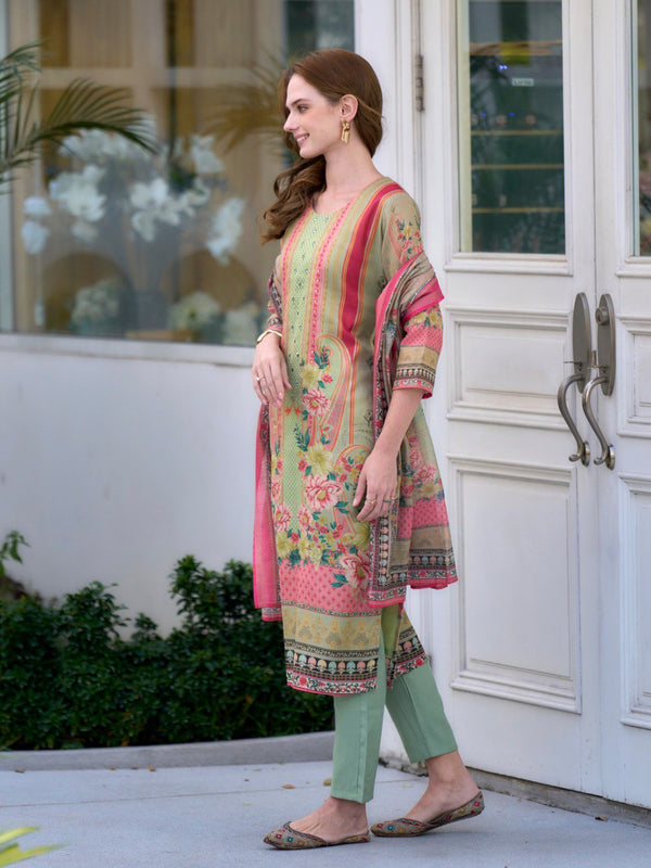 Festive Silk Blend Dresses Dupatta Set