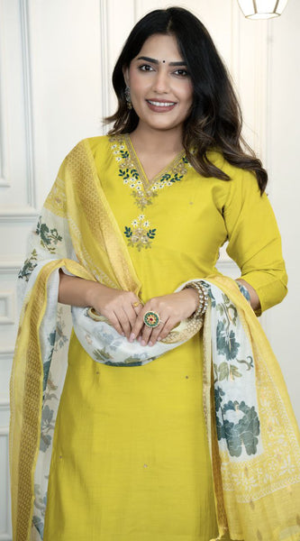 Roman Silk Dresses with Chanderi Dupatta