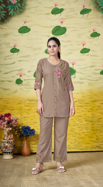 Trendy Heavy Rayon Embroidered Co-Ord Sets