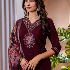 Marina Viscose Silk Embroidered Dresses