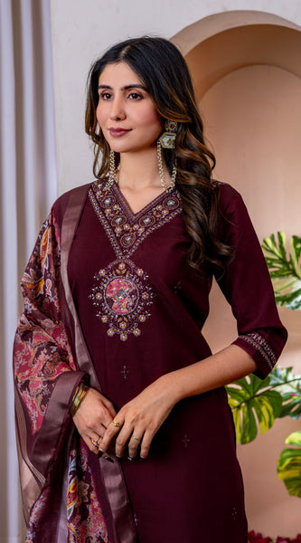 Marina Viscose Silk Embroidered Dresses