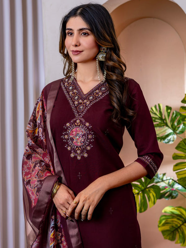 Marina Viscose Silk Embroidered Dresses