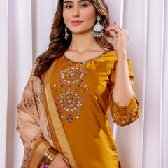 Viscose Silk Embroidered Dresses