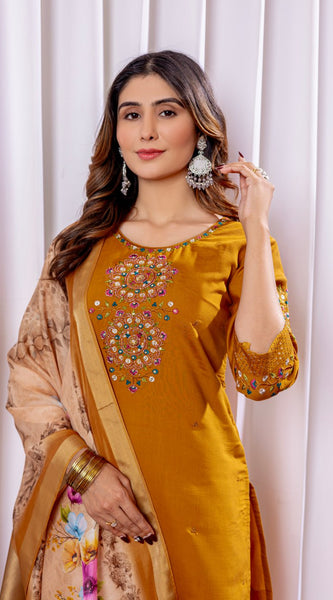 Viscose Silk Embroidered Dresses
