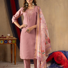 Shimmer Gold Silk Embroidered Dresses