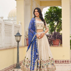 Tissue Silk Embroidered Lehenga