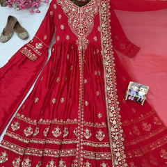 Designer Chinon Silk Lehenga