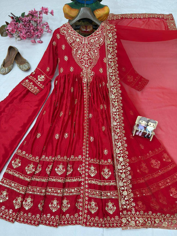 Designer Chinon Silk Lehenga