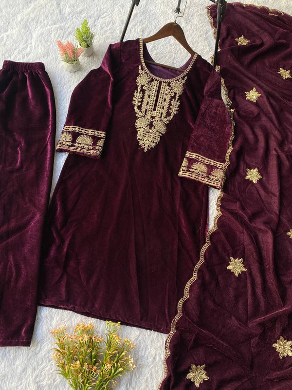 Festive Velvet Plazzo DRESSES