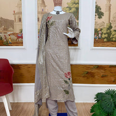 Twill Sequins Kurti, Dupatta & Pent Dresses