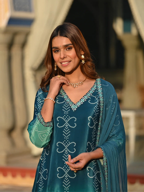 Bandhani Printed Dresses Set with Dupatta